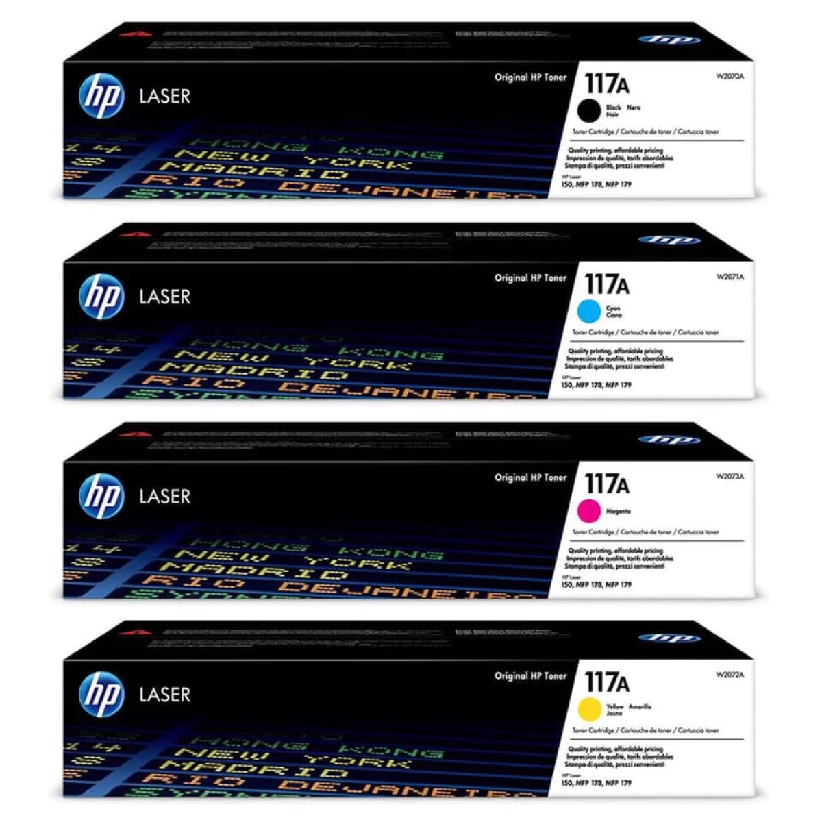 CARTOUCHE TONER HP 117A NOIR /BLEU/JAUNE/ROUGE ORIGNAL