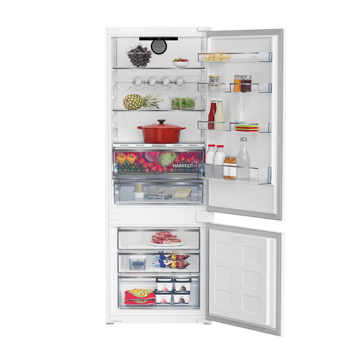 REFRIGERATEUR COMBINE ENCASTRABLE  405LITRES E Beko BCNE400E40S
