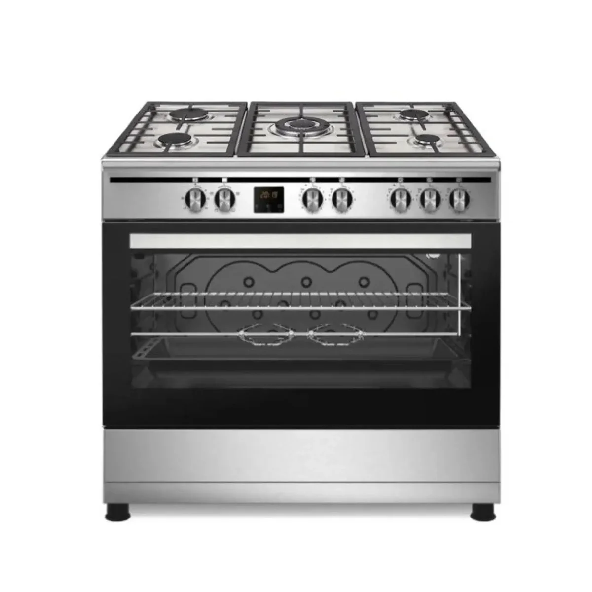 CUISINIERE ENDURO 90X60 PROFESSIONNELLE 90X60 A GAZ AVEC AFFICHAGE NUMERIQUE GRIS RGC90X60X