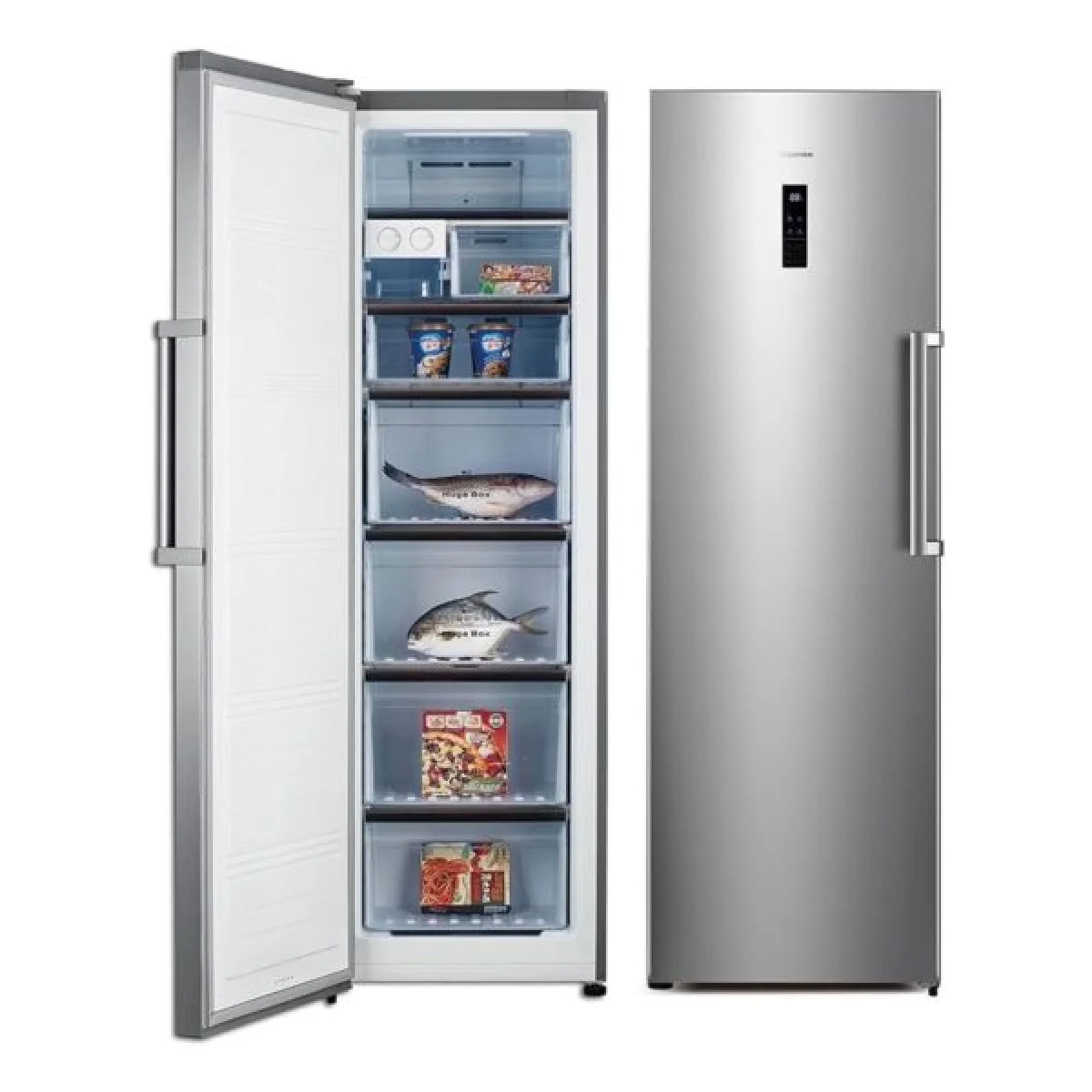 CONGELATEUR HISENSE VERTICAL 7TIROIRS 274LITRES NOFROST SILVER RS34WC