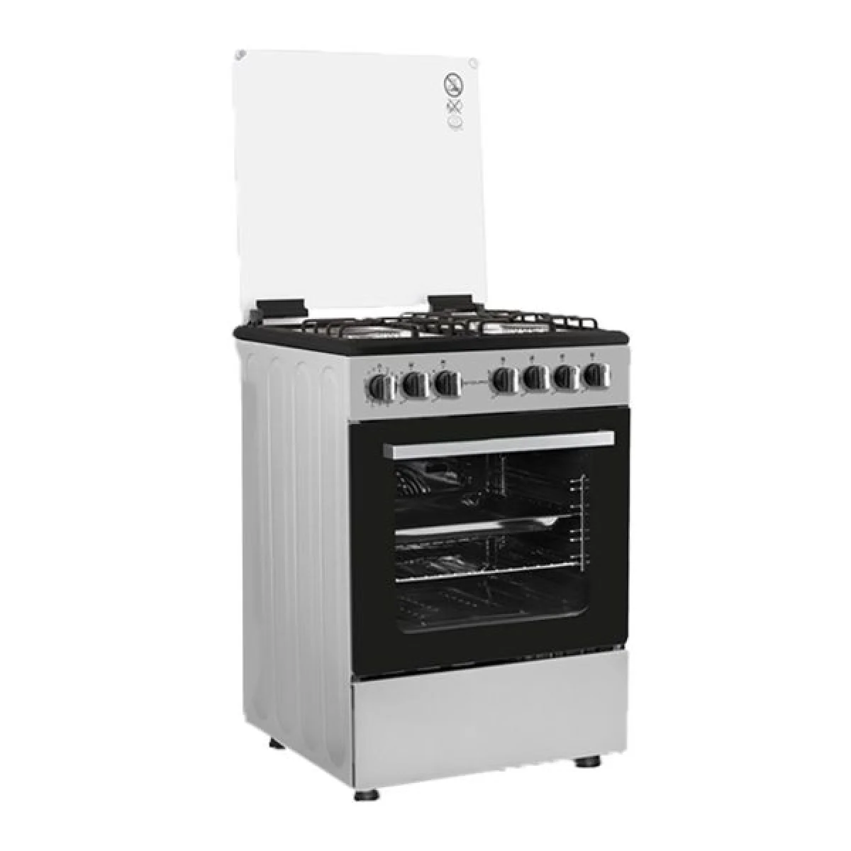 CUISINIERE ENDURO 4FEUX GX60 A GAZ DOUBLE BOUTTON GRIS AFS6040GGSIT