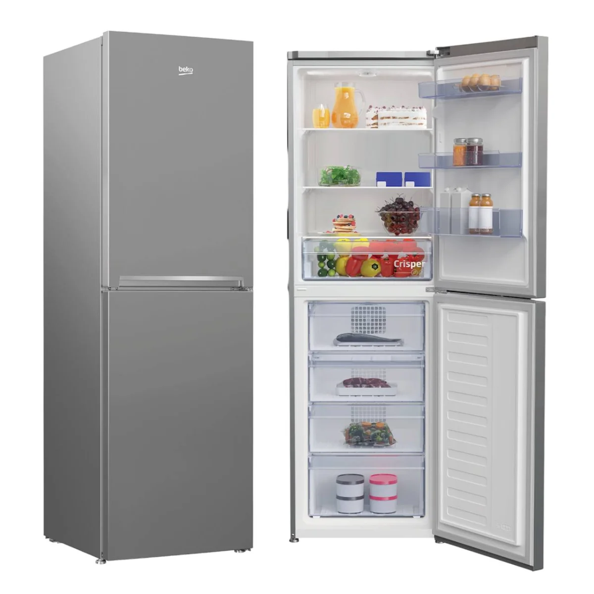 REFRIGERATEUR BEKO COMBINE 4TIROIRS SILVER 300LITRES RCSE300K30SN 