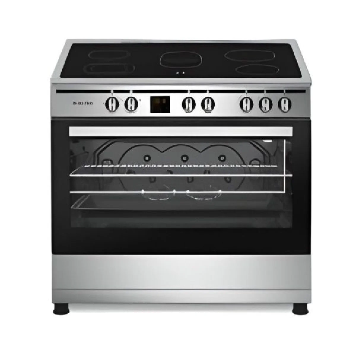 CUISINIERE ENDURO 5FEUX 90X60 VITROCERAMIQUE ELECTRIQUE GRIL HAUT ET BAS INOX S9060VTC