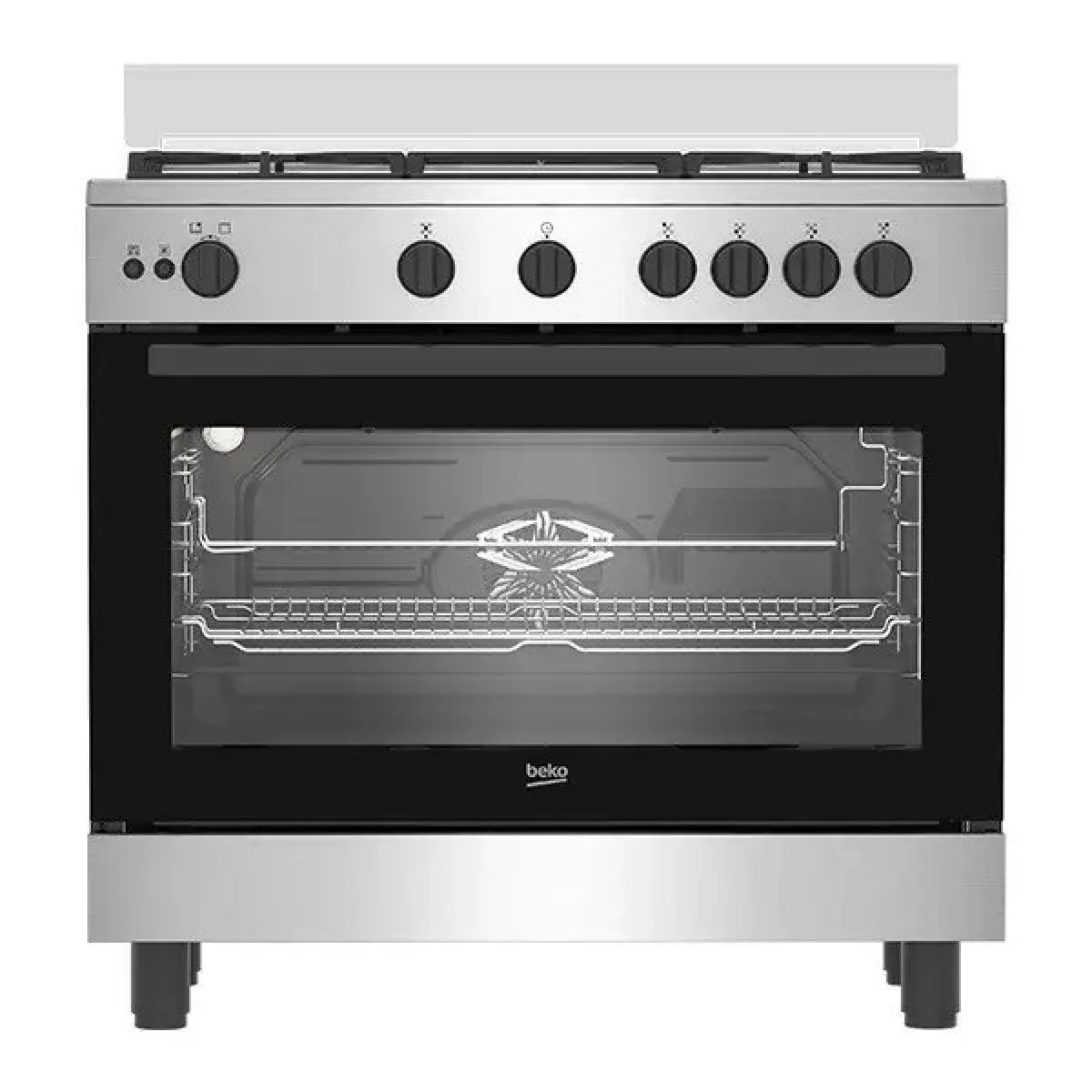 CUISINIERE BEKO 5FEUX 90X60 A GAZ INOX BGGR11125GX