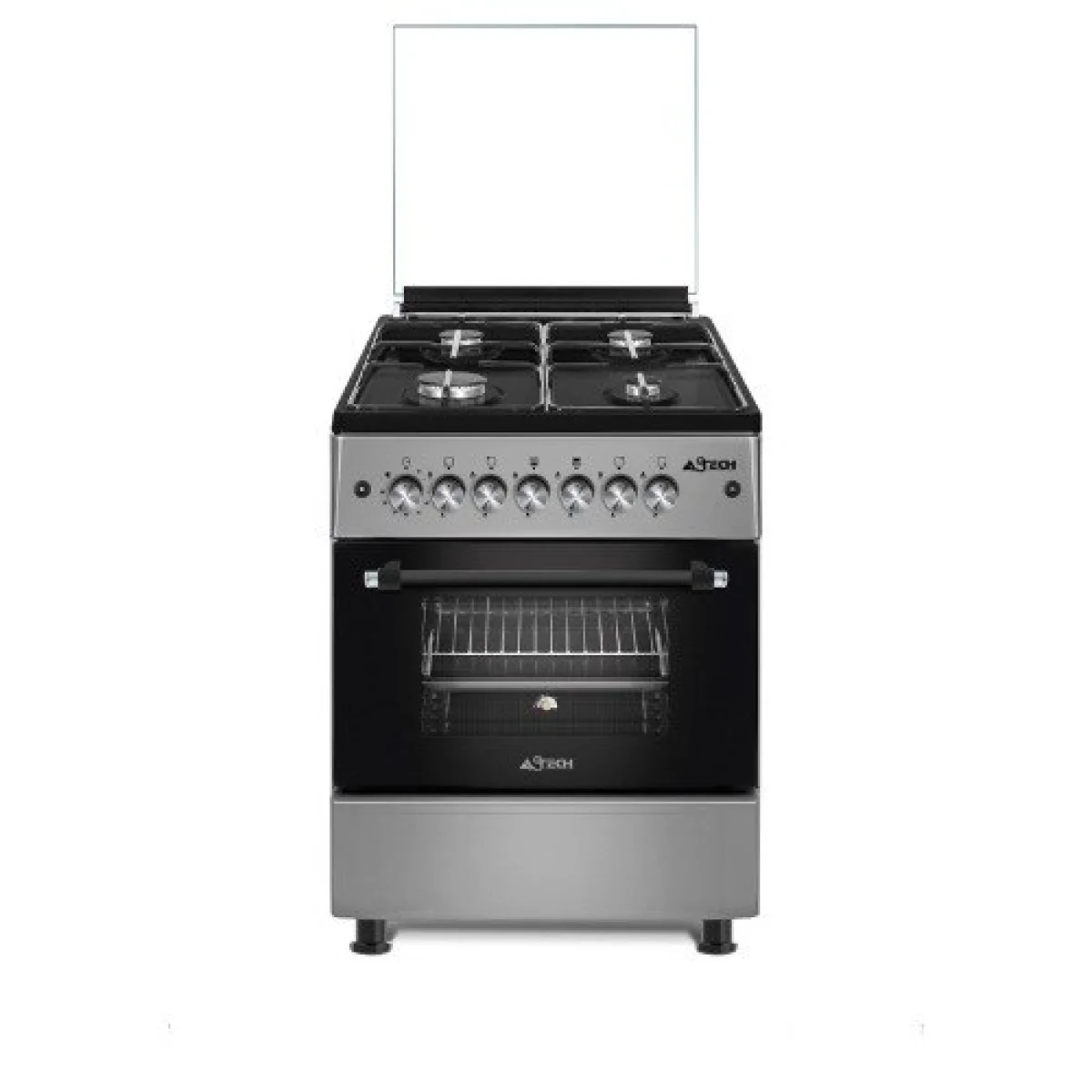 CUISINIERE ASTECH 4FEUX 60X60 A GAZ AVEC FOUR A GAZ INOX CK62MSFRM