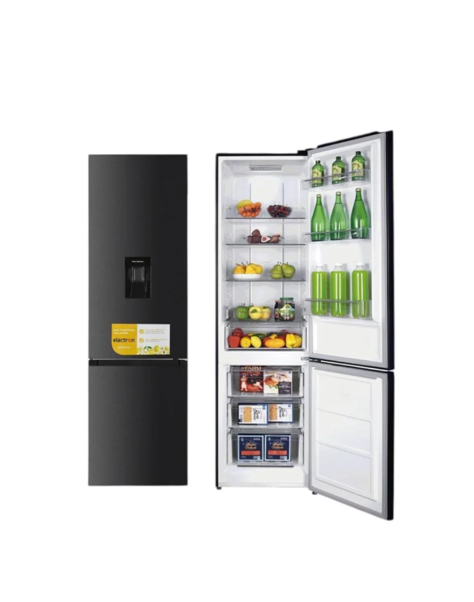 REFRIGERATEUR ELACTRON COMBINE 3TIROIRS 326LITRES AVEC FONTAINE GRAND MODEL INOX NOIR EL-54CBNWDX