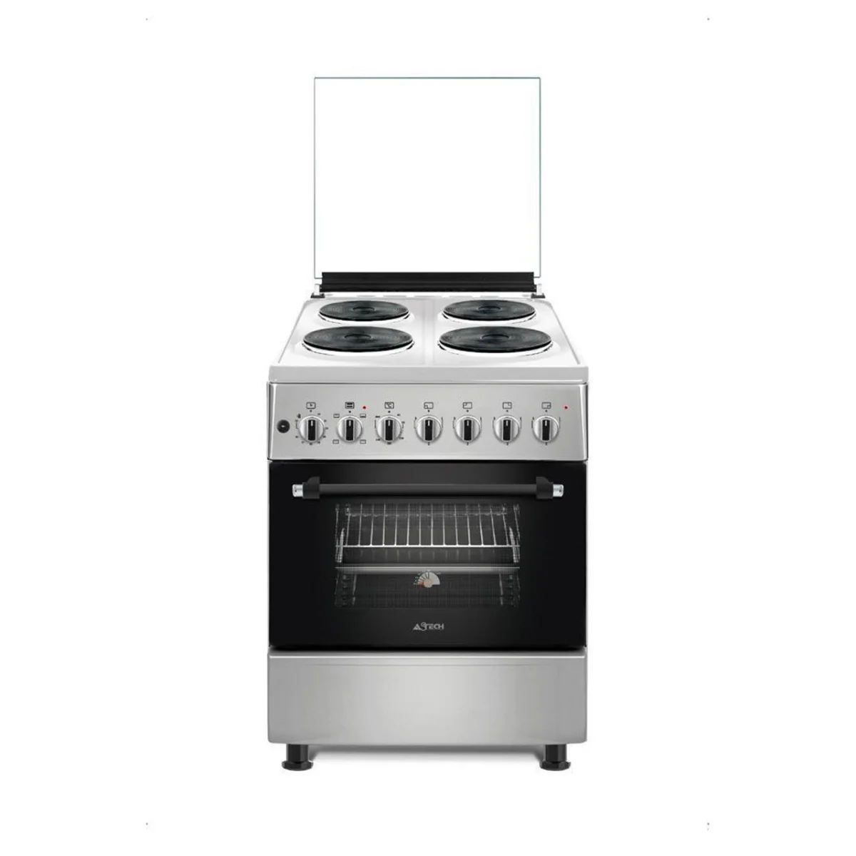 CUISINIERE ASTECH 4FEUX 60X60 ELECTRIQUE AVEC FOUR ELECTRIQUE GRIS ELO4ELE