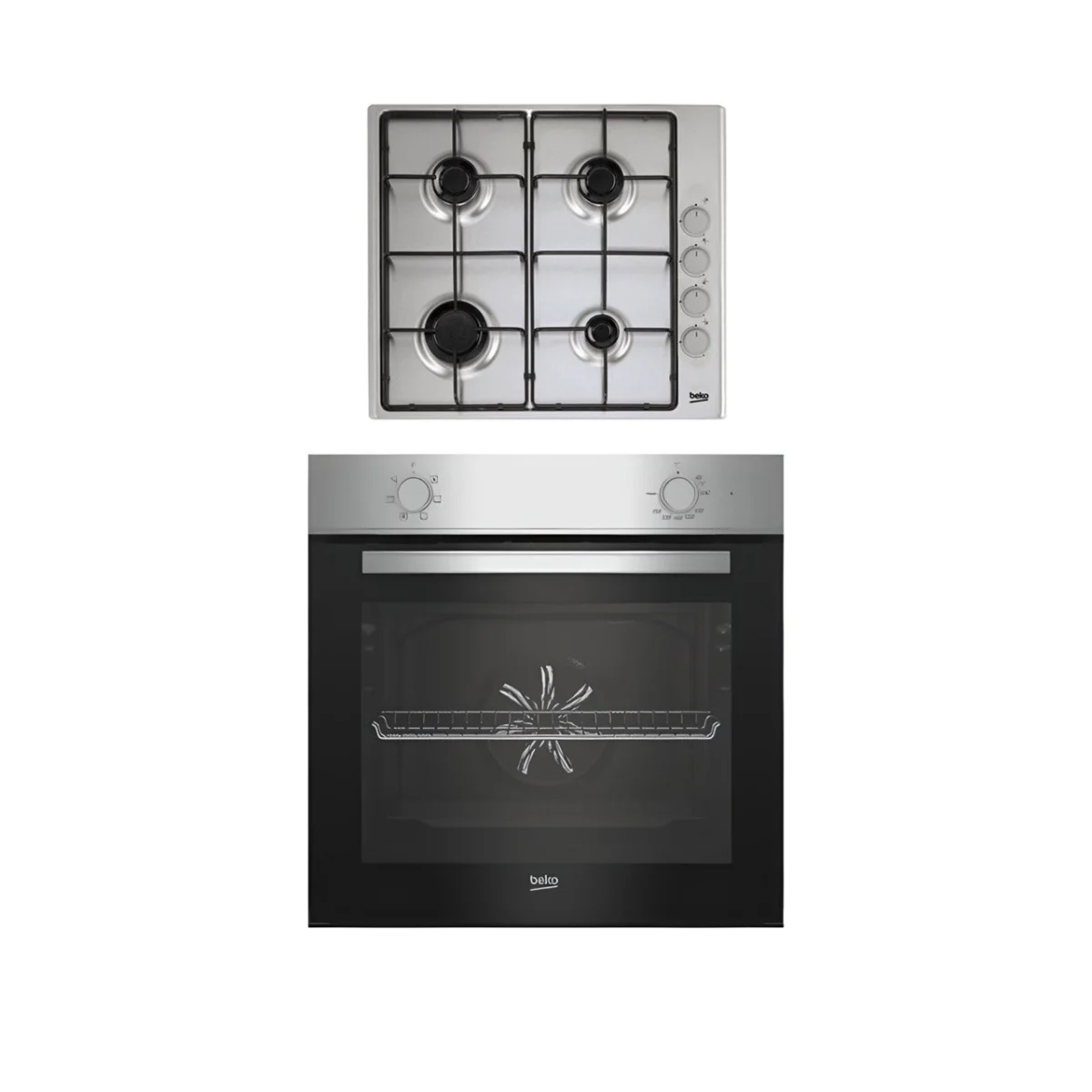 FOUR BEKO ENCASTRABLE ELECTRIQUE + PLAQUE A GAZ 4FEUX BBSE11030X