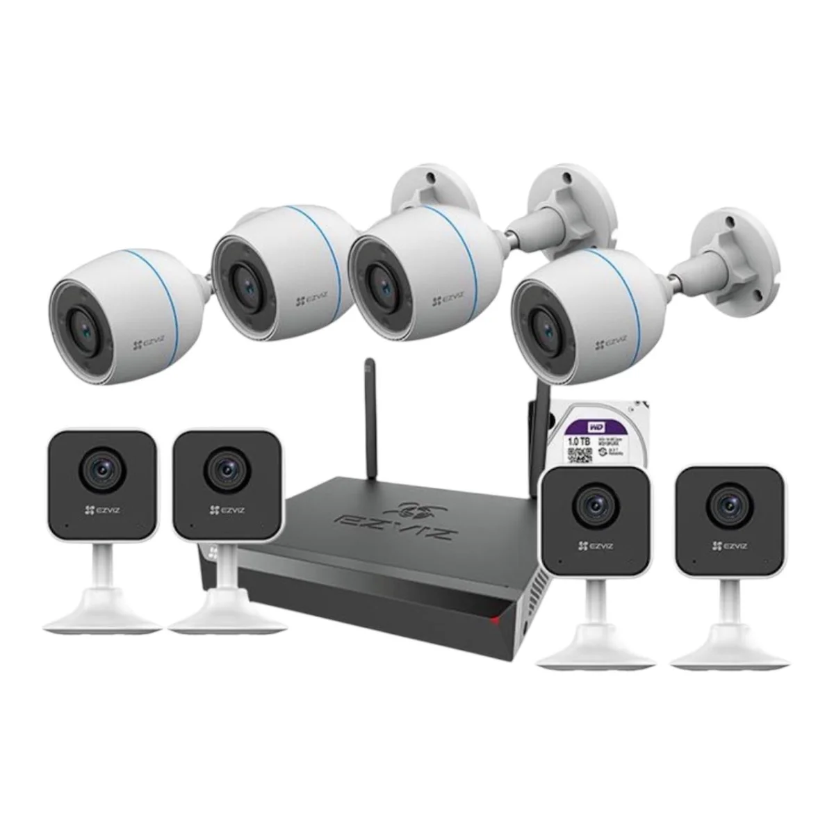 KIT VIDEO SURVEILLANCE NVR EZVIZ 8 CAMERAS EN COULEUR