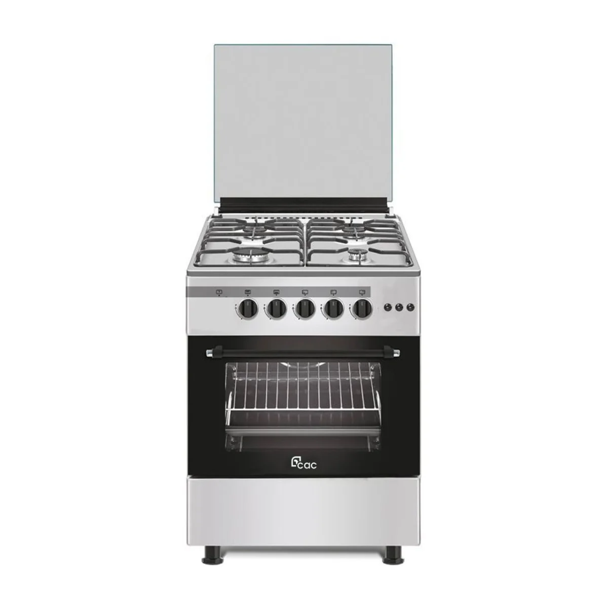 CUISINIERE CAC 4FEUX 60X60 FULL OPTION INOX CAC560F