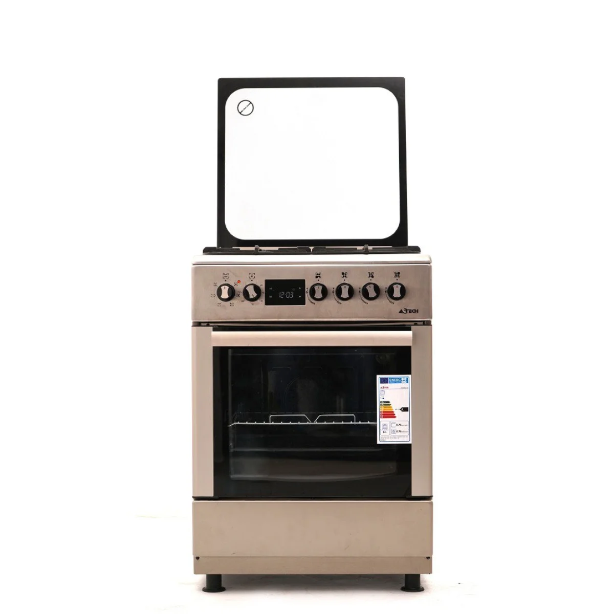 CUISINIERE ASTECH 60/60 4FEUX INOX AVEC ECRAN ET CHALEUR TOURNENTE CK66ELCF
