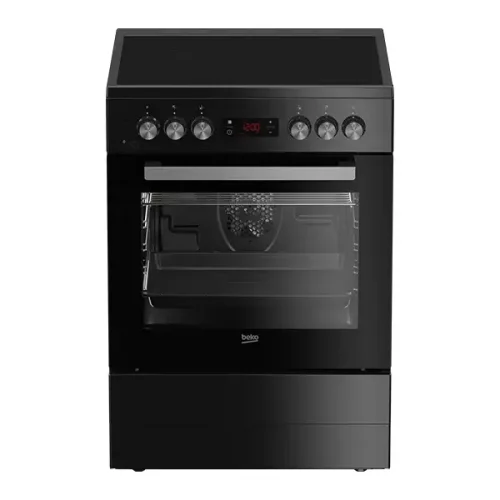 CUISINIERE BEKO 4FEUX 60X60 INDUCTION + FOUR ELECTRIQUE NOIR FSM6730SBCS