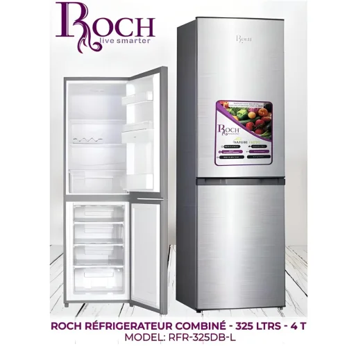 REFRIGERATEUR ROCH COMBINE 4TIROIRS 325LITRES RFR-325DB-L-SILVER 