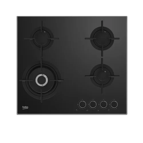   PLAQUE BEKO ENCASTRABLE 4FEUX 60X60 A GAZ NOIR CERAMIQUE HCLW64222S