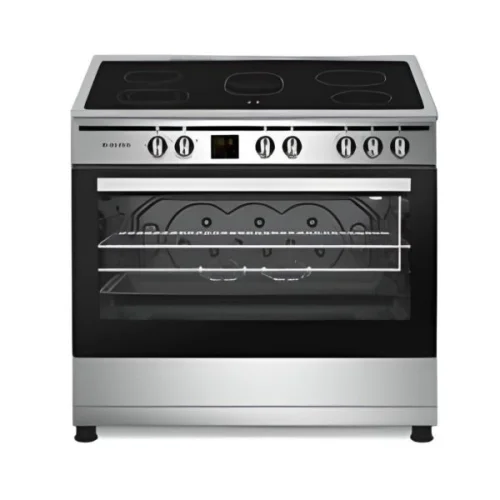 CUISINIERE ENDURO 5FEUX 90X60 VITROCERAMIQUE ELECTRIQUE GRIL HAUT ET BAS INOX S9060VTC