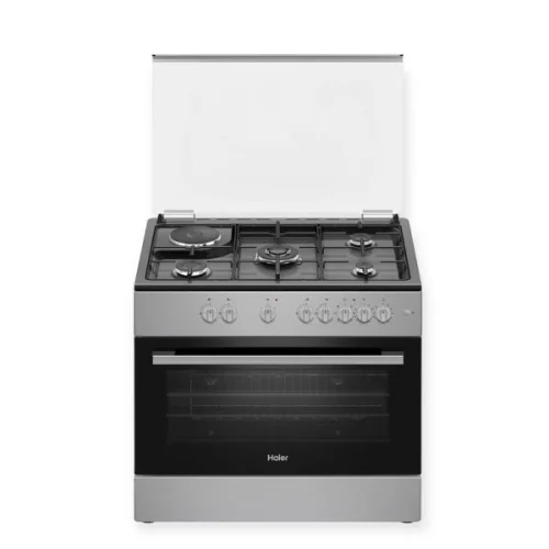 CUISINIERE HAIER MIXTE 5FEUX 90X60 4F A GAZ 1FEUX ELECTRIQUE GRIS/NOIR HCR6041EESB