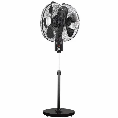 VENTILATEUR SUR PIED OSCILLANT AVEC DEUX TETE ET 2 LAMES