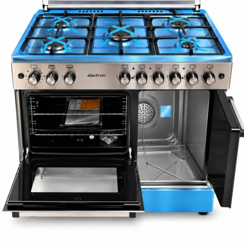 CUISINIERE ELACTRON 5FEUX 90X60 A GAZ AVEC FOUR A GAZ AVEC PORTE BOUTEILLE F9SG50G2-IX