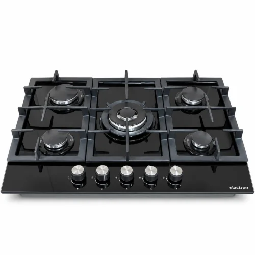 PLAQUE ELACTRON ENCASTRABLE 5FEUX 70CM A GAZ MIRROIR BL-035