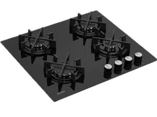 PLAQUE DE CUISSON ENCASTRABLE ASTECH A GAZ 4FEUX NOIR PL60GA3NO