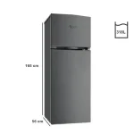 REFRIGERATEUR ROCH 2PORTES 315LITRES SILVER RFR-315DT-L