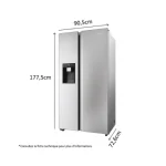 REFRIGERATEUR HAIER SIDE BY SIDE AVEC DISTRIBUTEUR DEAU 601L NOS FROST HSW59F18EIMM