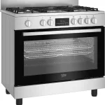 CUISINIERE BEKO 5FEUX 90X60 A GAZ FULL OPTION VENTILO+ FOUR ELECTRIQUE INOX BGM11226EX