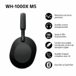 CASQUE SANS FIL SONY A REDUIRE DE BRUIT NOIR WH1000XM5