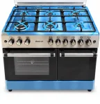 CUISINIERE ELACTRON 6FEUX 90X60 A GAZ AVEC FOUR A GAZ AVEC PORTE BOUTEILLE F9SG60G2-IX