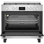 CUISINIERE BEKO 5FEUX 90X60 A GAZ FULL OPTION VENTILO+ FOUR ELECTRIQUE INOX BGM11226EX