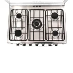CUISINIERE ASTECH 5FEUX 80X60 A GAZ AVEC FOUR A GAZ INOX 8OMIS